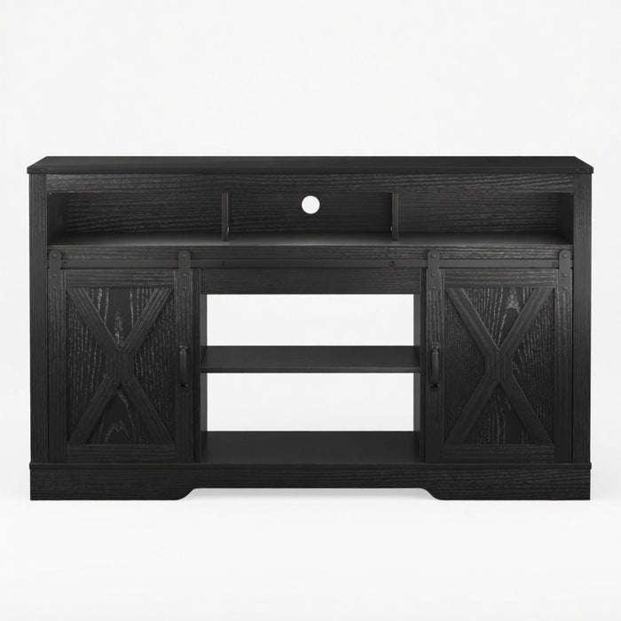Farmhouse TV Stand With Sliding Barn Doors & Adjustable Storage Home Essentials