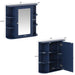 Bathroom Wall Storage Cabinet With Mirror And Adjustable Shelf, 6 Open Shelves Noble House