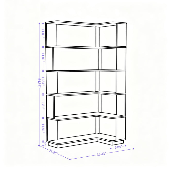 L-Shaped Corner Bookshelf Home Essentials