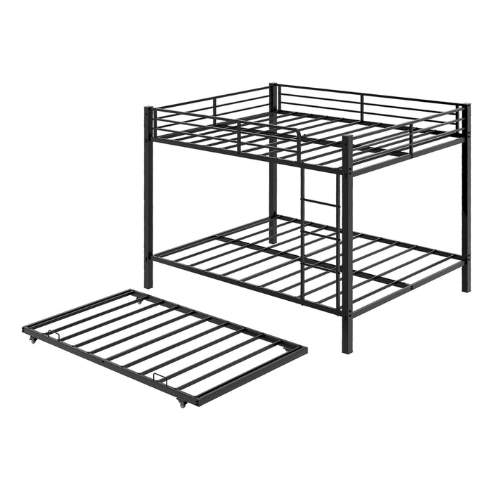 Bunk Bed For Kids, Convertible Frame With Ladders & Guardrail Home Essentials
