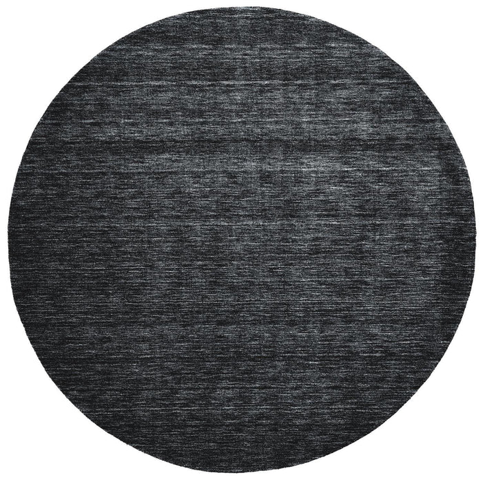 Wool Hand Woven Stain Resistant Area Rug - Black Round - 10'