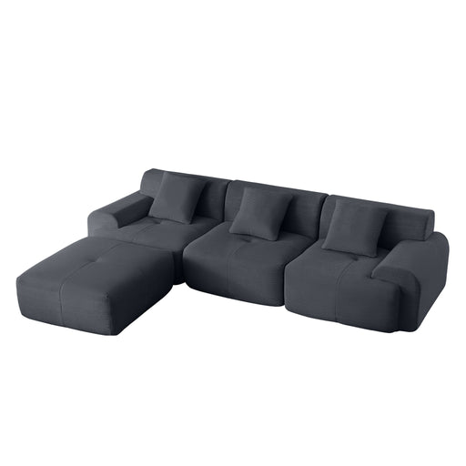 L Shaped Modular Sectional Sofa And Movable Ottoman Home Essentials