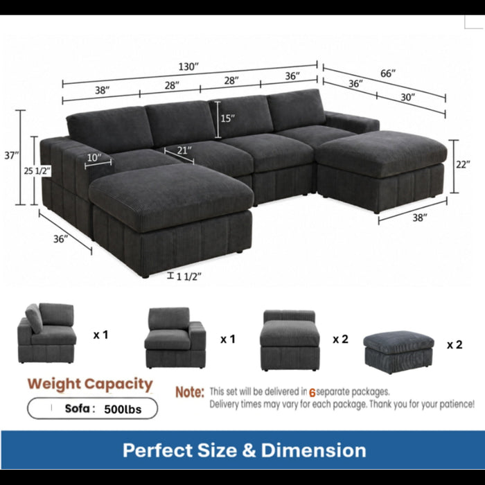 Modular Sectional Sofa, Reversible Set Home Essentials