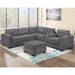 Sectional Set With Reversible Loveseat, USB Console, Corner Wedge & Ottoman Home Essentials