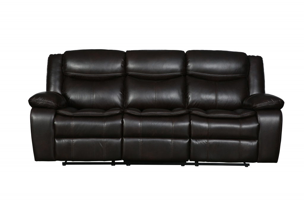 Italian Leather Sofa - Brown / Black