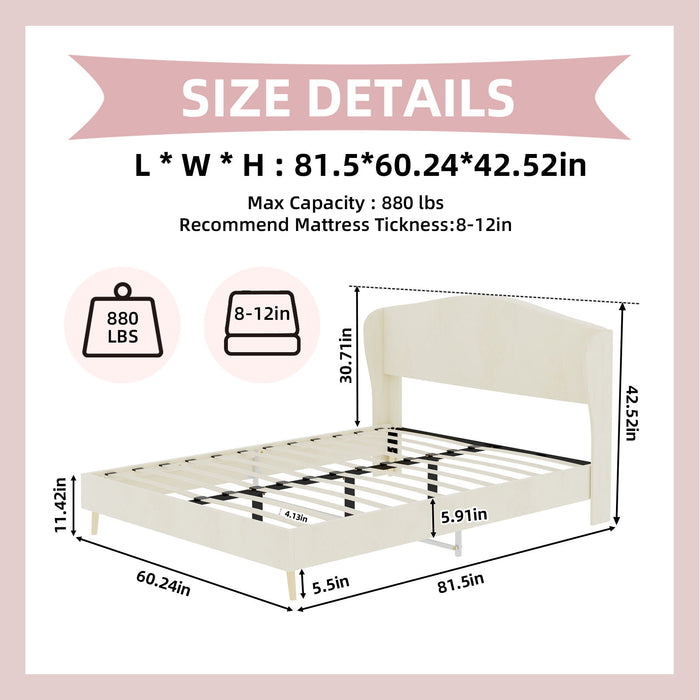 Upholstered Bed, Tufted Headboard, Comfortable Sleep Home Essentials