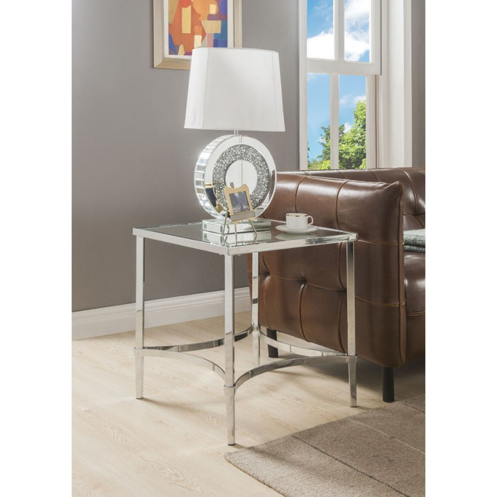 Petunia - End Table - Mirrored & Chrome ACME