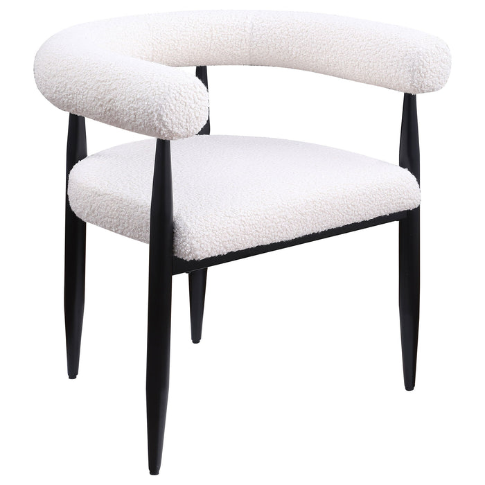 Notting - Upholstered Dining Arm Chair (Set of 2) In And Open C Shaped Backrest - Cream Furniture Max