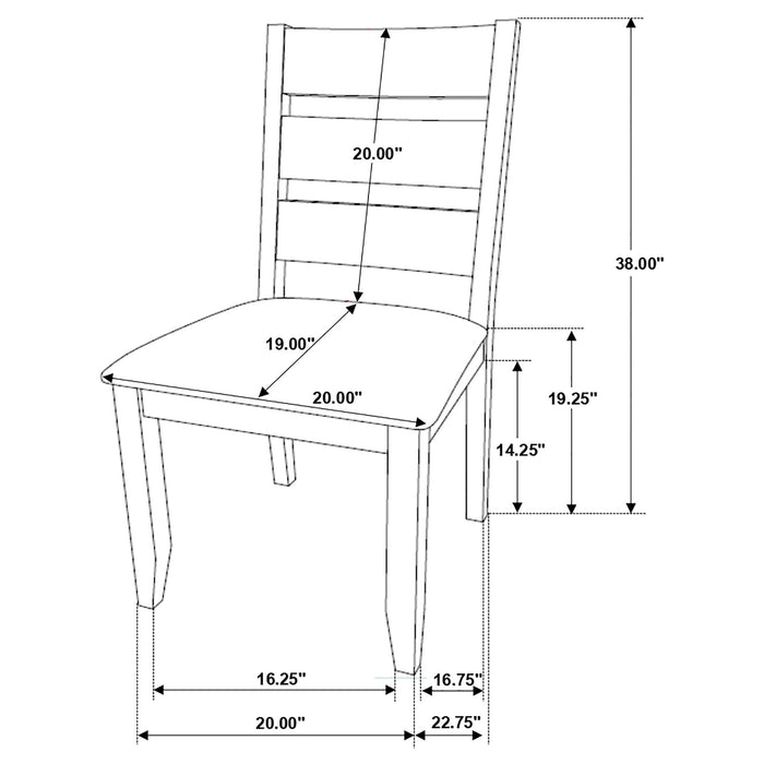 Ladderback Dining Chair (Set of 2) - Brown Furniture Max