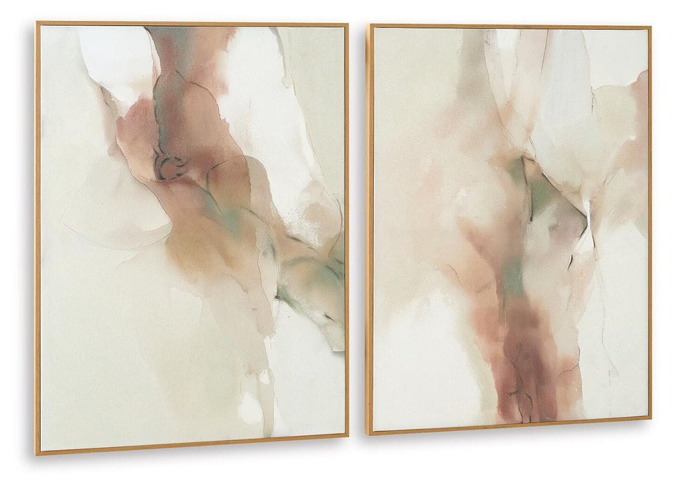 Brettwarth - Wall Art Set (Set of 2) - Green / Blue / Yellow Signature Design by Ashley®