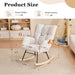 Teddy Fabric Rocking Gilder Nursery Chair For Living Room Indoor - Ivory Home Essentials