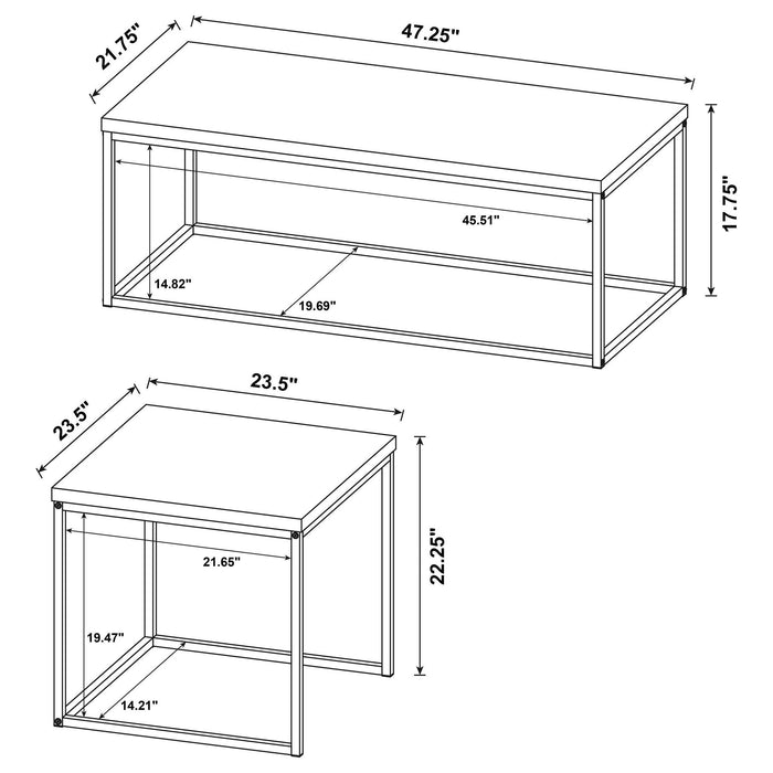 Rosey - 3 Piece Coffee Table Set - Mango Color Furniture Max