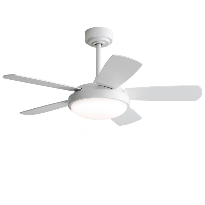42" Ceiling Fan With 22W LED Light And Remote Control Blades Reversible DC Motor - White Daily Nest