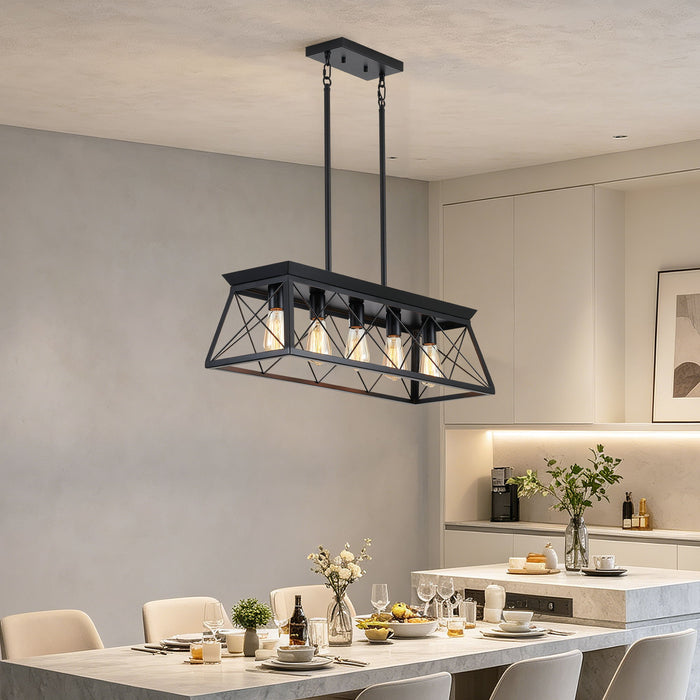 Chandelier Pendant Light For Dining Room Kitchen, 5 Light Fixture With Adjustable Height Daily Nest