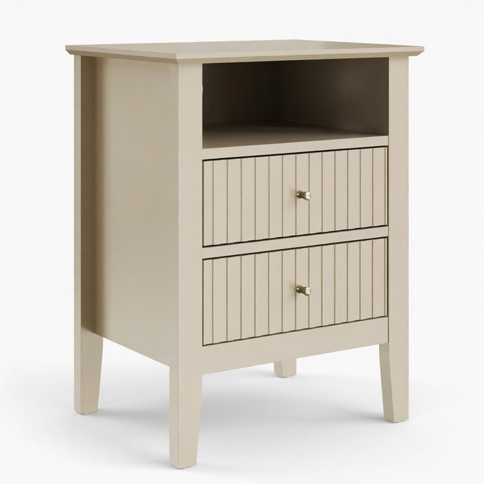Fluted Nightstand With 2 Drawers Home Essentials