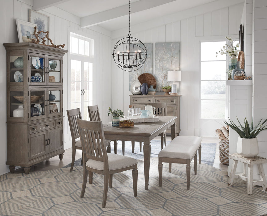 Lancaster - Bench With Upholstered Seat - Dovetail Gray Magnussen Furniture