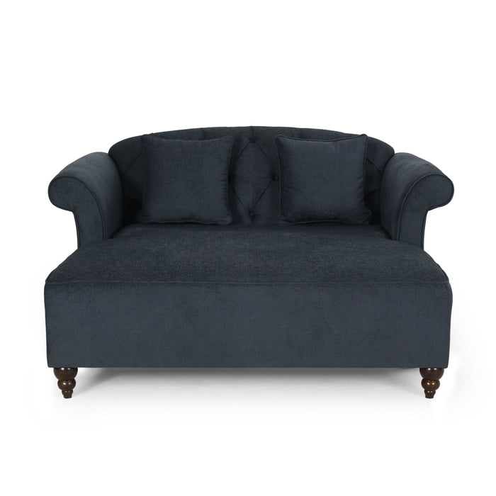 Loveseat Chaise Lounge - Charcoal Fabric