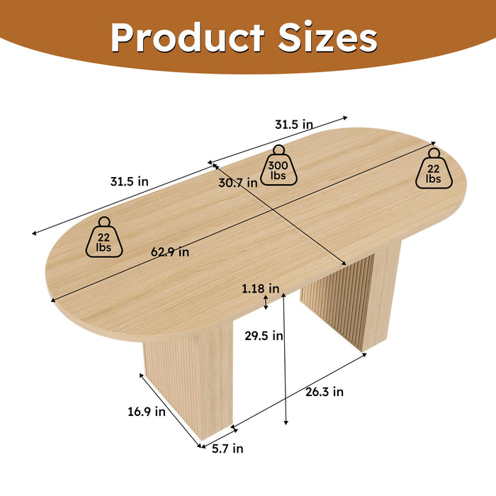 Modern Farmhouse Oval Dining Table With Slim Base Home Essentials