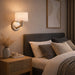 Nebula - Base Wall Lamp With Rotary Switch Shade - Brushed Nickel / Silver / White Ashcroft Furniture