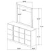 Lauryn - 6 Drawer Dresser With Mirror - Gloss White Furniture Max