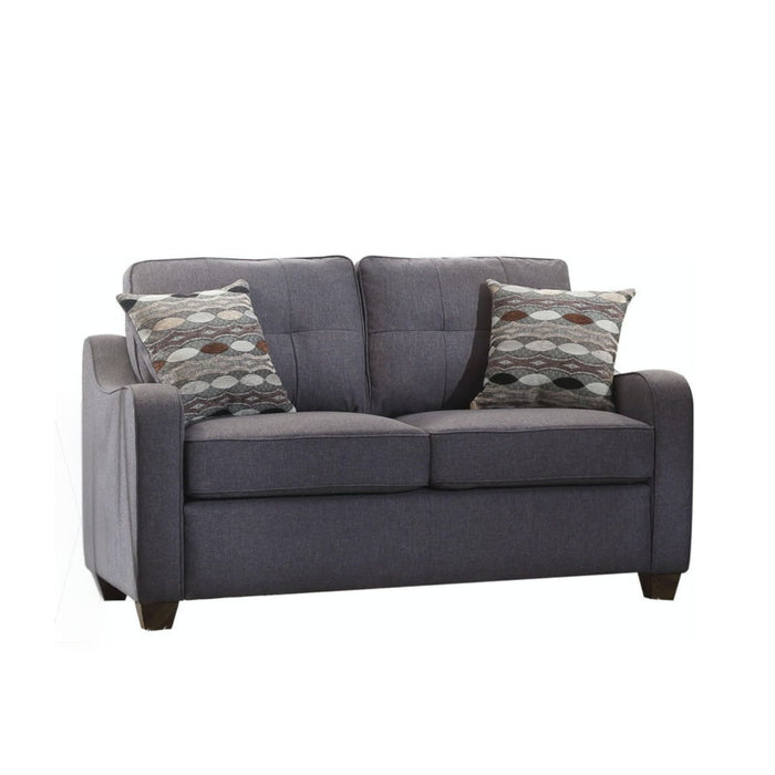 Linen Love Seat - Gray