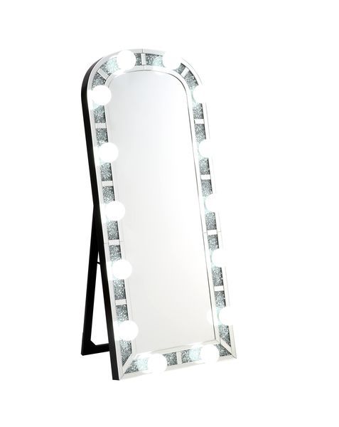 Noralie - Floor Mirror - Mirrored & Faux Diamonds ACME