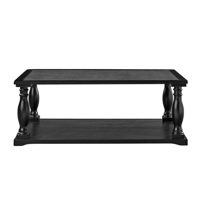 Farmhouse Rectangular Coffee Table With 2 Tiers Hearth and Haven