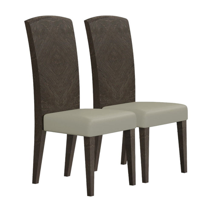 Upholstered Dining Side Chairs (Set of 2) - Gray / Espresso