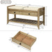 Shoe Rack With Cushioned Seat And Drawers Multipurpose Entryway Storage Bench Wash - Gray Wash Hearth and Haven