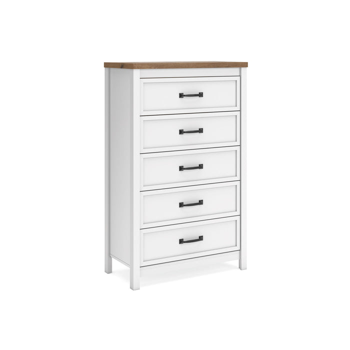 Kerisden - Five Drawer Chest - White / Brown Signature Design by Ashley®