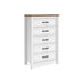 Kerisden - Five Drawer Chest - White / Brown Signature Design by Ashley®
