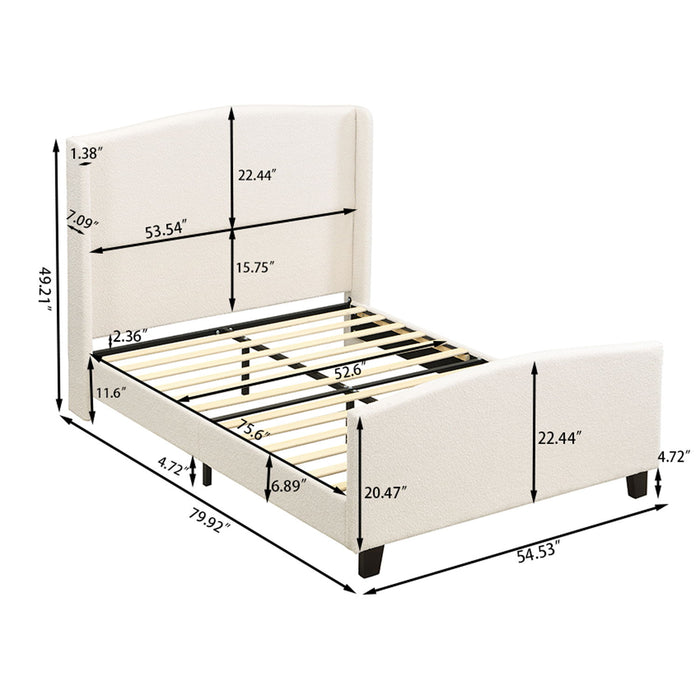 Platform Bed Frame With Tall Headboard And High Footboard Home Essentials