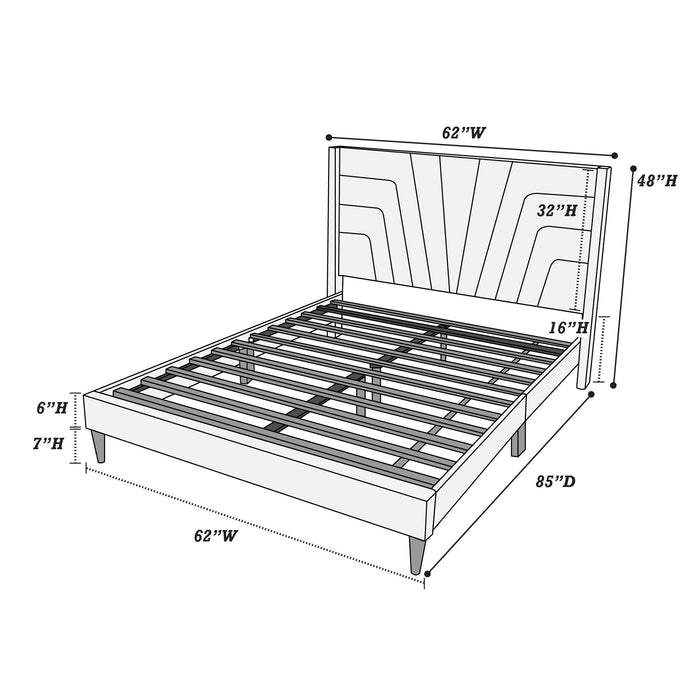 Eastern King Size Bed, Upholstered Platform Bedframe - Charcoal Home Essentials
