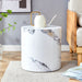 Elegant Cylindrical Table With Patterned Design For Versatile Use - White Home Essentials
