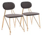 Georges - Dining Chair (Set of 2) - Gray / Gold Zuo Modern