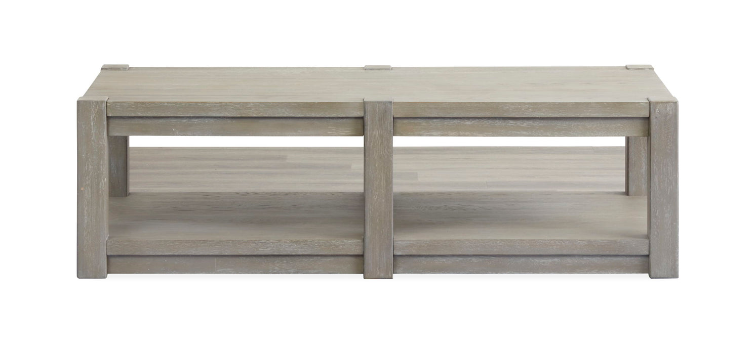 Burgess - Rectangular Shelf Cocktail Table With Casters - Calico Gray Magnussen Furniture
