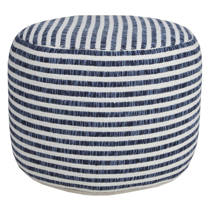 Cotton Ottoman Round - Blue