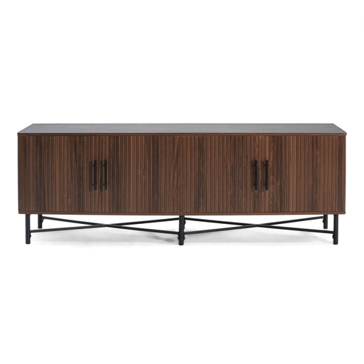 4 Door TV Cabinet, 2 Storage Spaces, Adjustable Shelves Noble House