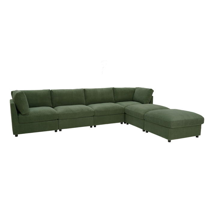 Reversible Modular Sectional With Custom Configuration And Premium Upholstery - Dark Green Home Essentials