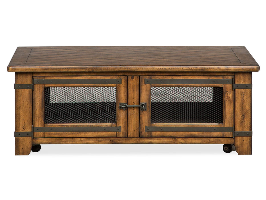 Chesterfield - Top Storage Cocktail Table With Casters - Farmhouse Timber Magnussen Furniture