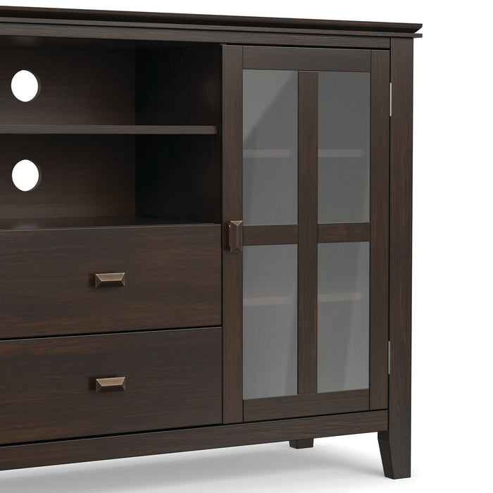 Artisan - Tall TV Media Stand - Dark Chestnut Brown Simpli-Home