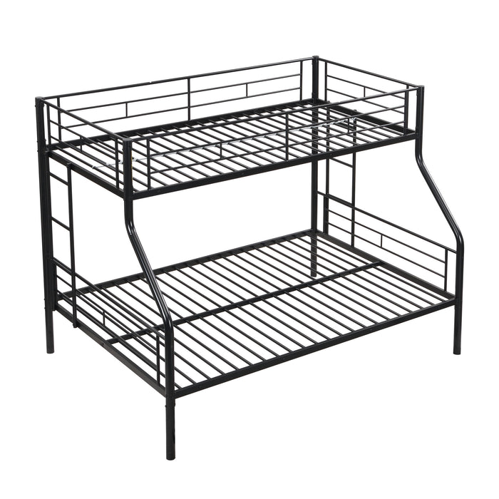 Twin Over Full Bunk Bed With Large Under-Bed Storage - Black Home Essentials
