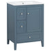 Modern Bathroom Vanity With Sink, Soft Close Drawers & Door, Storage Rack Noble House