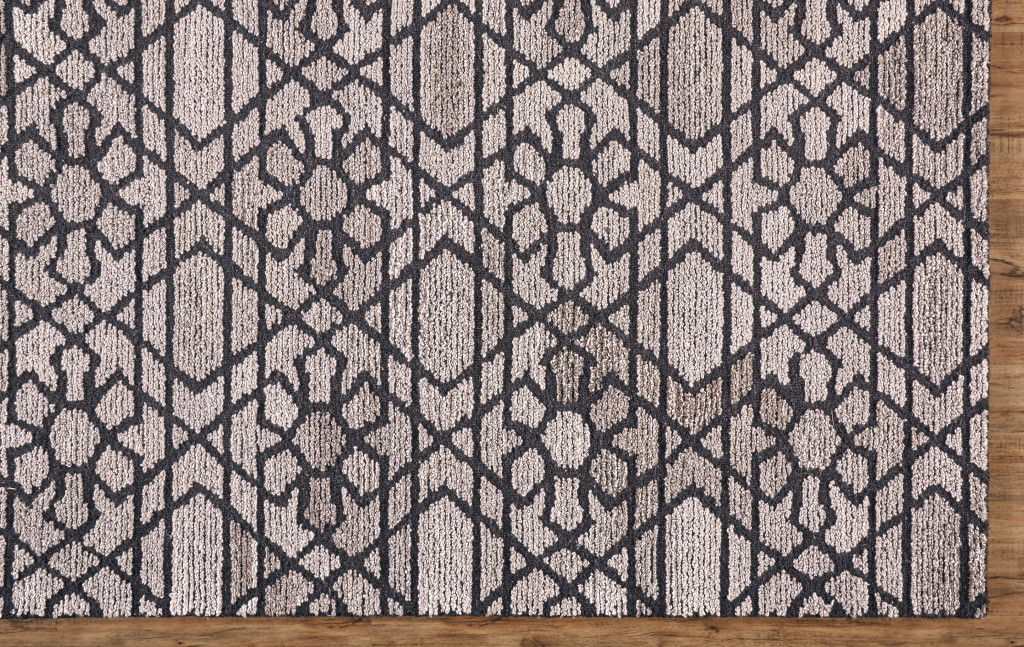 Wool Paisley Tufted Handmade Area Rug - Taupe Black And Gray - 4' X 6'
