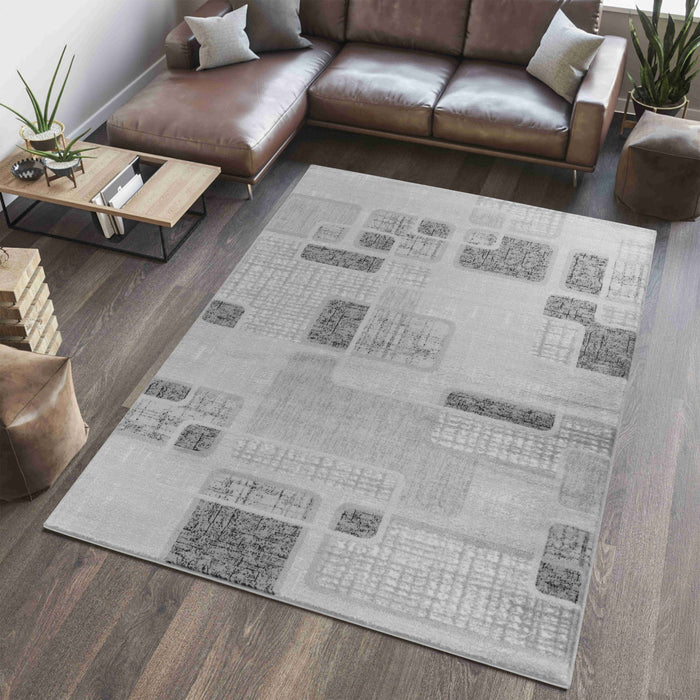 8' x 11' Geometric Area Rug - Gray