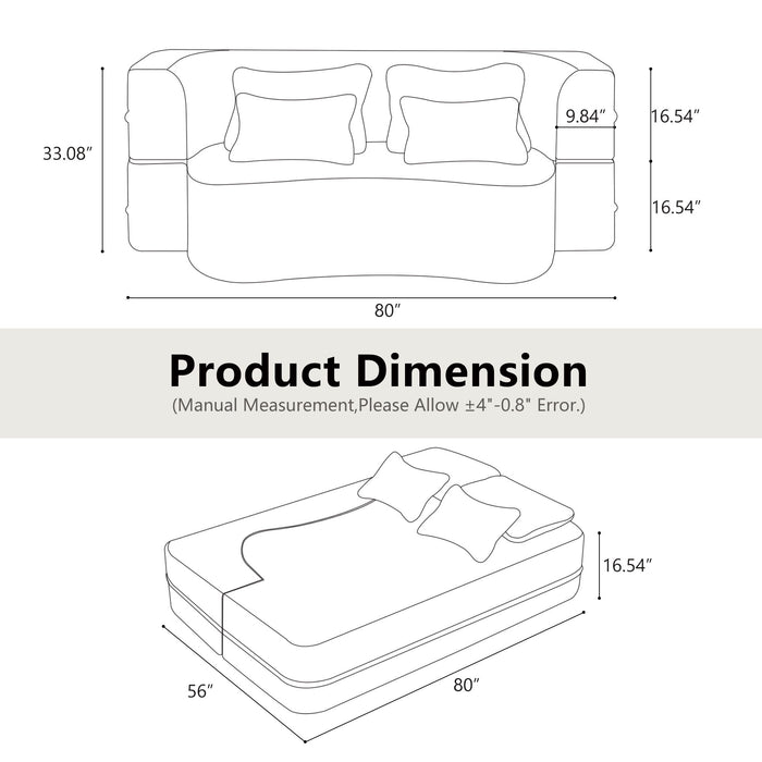 Modern Floor Sofa With 4 Pillows Home Essentials