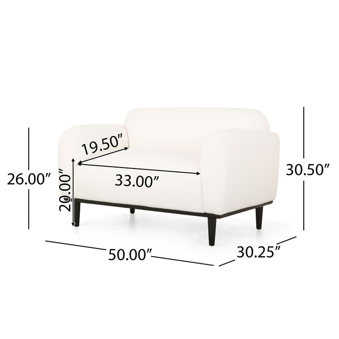 Sway - Upholstered Loveseat With Wood Legs And Round Arms Noble House