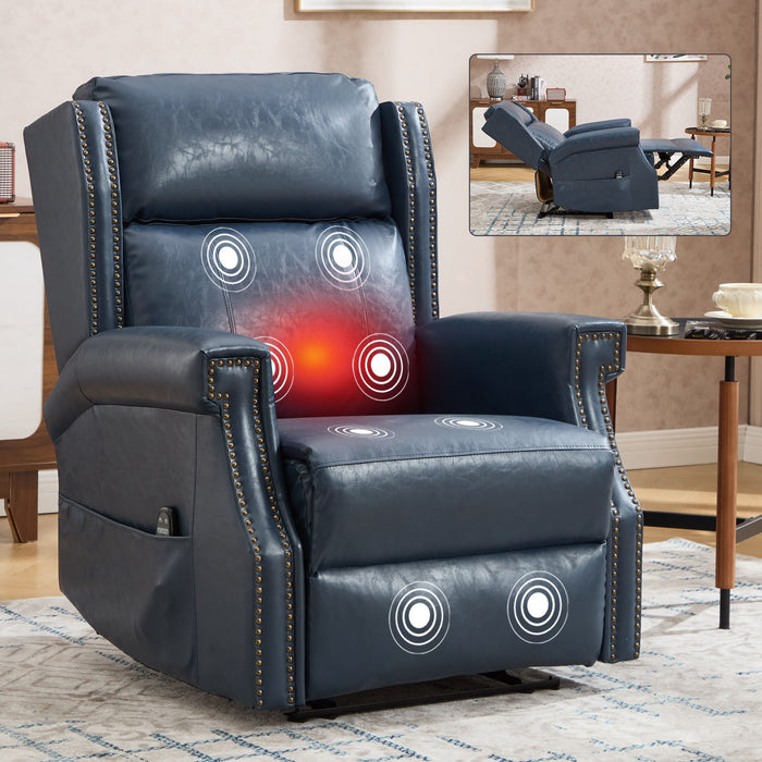 Manual Recliner Chair With Heavy Duty Motion Mechanism, 8 Vibrating Nodes And 3 Massage Modes For Living Room Home Essentials