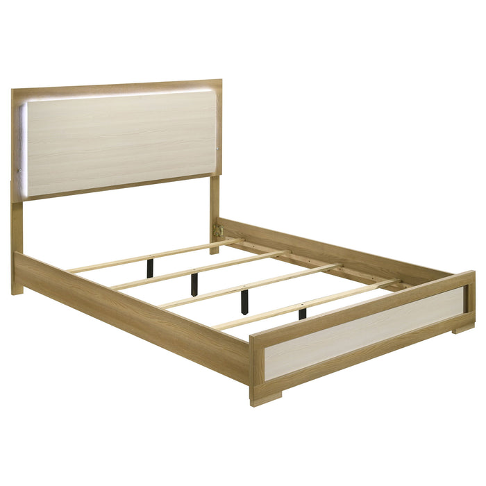 Lincoln - 4 Piece Queen Bedroom Set With LED Lighting - Natural Furniture Max