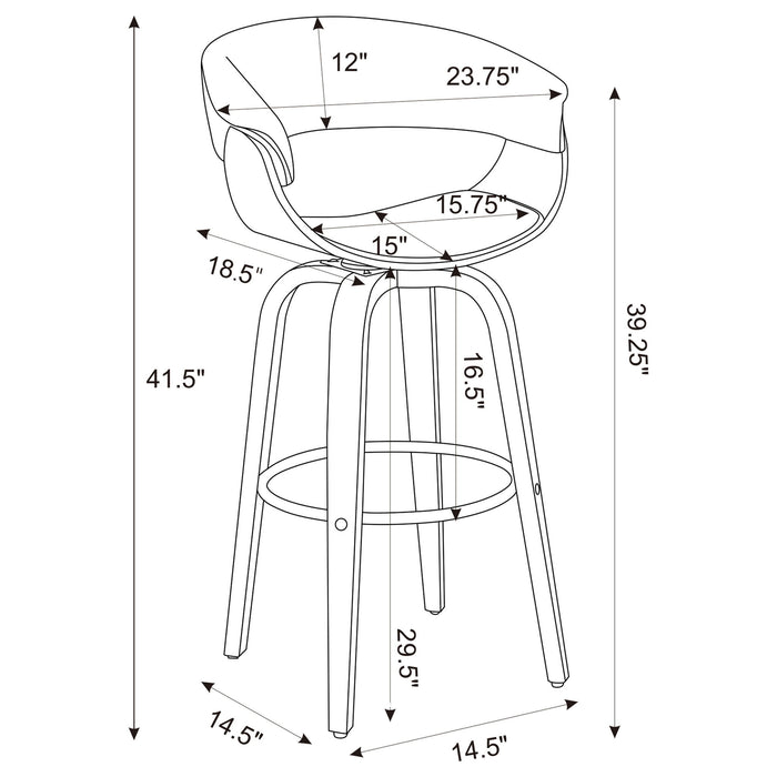 Swivel Bar Stool Elegant Design With Upholstery - Walnut Furniture Max